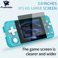Powkiddy Q90 Portable 3.0 pouces écran HD double système rétro Console de jeu portable cadeau de Noël 16 simulateur Support PS1 jeux 3D