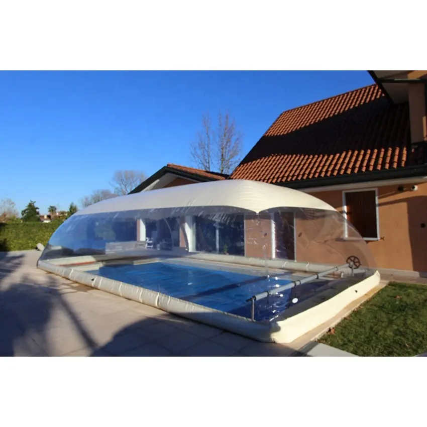 Heißer Verkauf Aufblasbare Schwimmbad abdeckung Luft Transparente Blase Aufblasbare Pool abdeckung Kuppel PVC Rechteckige Blow Up Abdeckung im Freien
