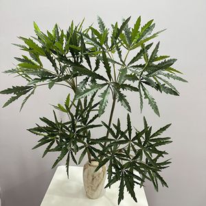 Plante artificielle en bois de paon Meng Jie, 125 cm, grande plante en pot, verdure décorative, utilisation intérieure et extérieure - Product Image 1