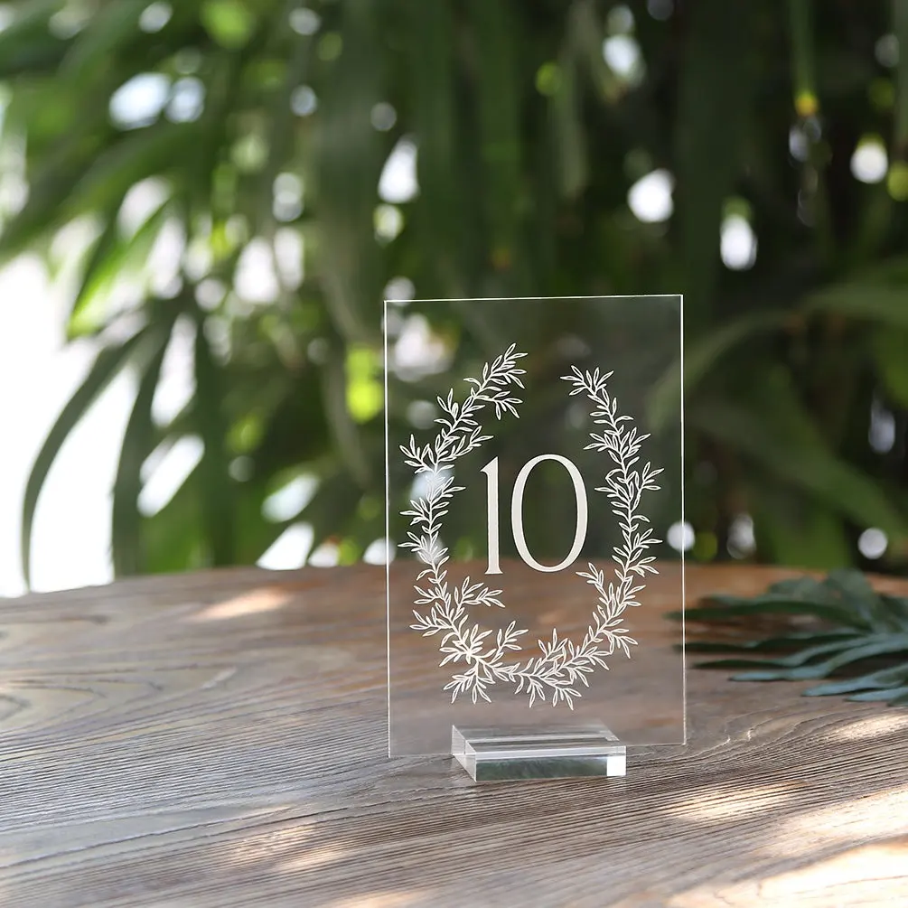 Acrylic Sign Holder Plexiglass Frosted Table Number Card Holders Stand Clear Acrylic Table Numbers For Wedding Restaurant