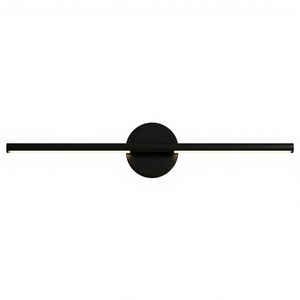 Lámpara de Pared Minimalista de Metal Negro, LED Giratoria, Luz Blanca Cálida, Regulable, Iluminación Interior, Lumetal Vietnam, para Baño, Sala de Estar, Dormitorio - Product Image 1