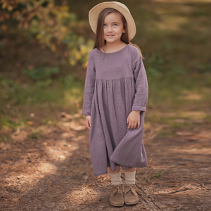 <span class=keywords><strong>Vestidos</strong></span> Infantiles Hongbo 2026, 100% Algodón, Casuales, <span class=keywords><strong>Retro</strong></span>, Manga Larga, con Botones, Ropa <span class=keywords><strong>para</strong></span> <span class=keywords><strong>Niñas</strong></span> de 1 a 12 Años - Product Image 2
