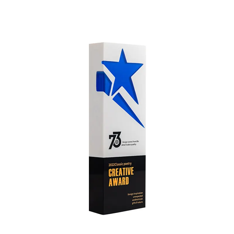 Jadevertu estrela troféu epóxi poliestone prêmios troféu esportivo placa de resina colorida prêmio corporativo