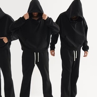 Jersey extragrande de color personalizado para hombre, chándales de color sólido, conjunto de Sudadera con capucha y pantalones para correr de primavera y otoño al por mayor