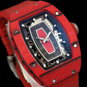 럭셔리 최고 품질의 기계 여성 시계 G + 공장 CRMA2 무브먼트 RM07-01 레드 NTPT 탄소 해골 시계 - Product Image 3