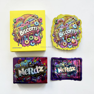 Boîte en Mylar découpée sur mesure anti-odeur pour emballage de fleurs, bonbons, <span class=keywords><strong>biscuits</strong></span>, herbes comestibles, sac en Mylar de 3,5 g avec boîte en stock - Product Image 1