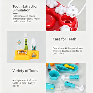 Ensemble de jeu de <span class=keywords><strong>rôle</strong></span> dentiste pour enfants, lapins et chiens, accessoires éducatifs pour le soin des dents, jouet d'infirmière pour jeu interactif d'imitation - Product Image 3