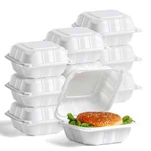 6*6カスタムスタック可能なプラスチッククラムシェル分割食品テイクアウト容器使い捨て生分解性食品容器ボックスハンバーガーボックス - Product Image 6