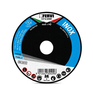 Disco de Corte y Desbaste Fervi Inox 115 x 1.6 x 22.23 mm Tipo 41 para Acero Inoxidable - Product Image 2