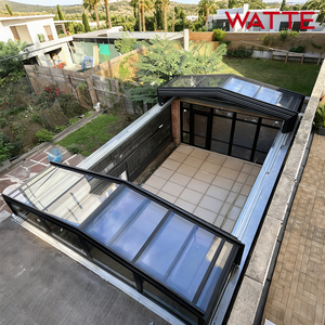 Sistema de Techo Retráctil para Terraza Exterior de Restaurante Moderno, Ventana de Techo, Vidrio Templado Doble con <span class=keywords><strong>Aislamiento</strong></span> Térmico Low-E - Product Image 1