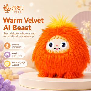 AI Warm Velvet Beast <span class=keywords><strong>Orange</strong></span> Long Fur Monster Plush Toy Yellow Hair ChatGPT 50+ Languages Voice Clone Memory <span class=keywords><strong>WiFi</strong></span> Wholesale - Product Image 1