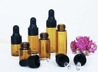 Bouteilles transparentes ambrées de 2ml, 3ml, 5ml, flacon d'échantillon d'huile essentielle pour le voyage
