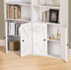 Estantería de 6 Niveles con 2 Puertas, Mueble de Almacenamiento para Oficina en Casa, Sala de Estar, Dormitorio, Blanco - Product Image 5