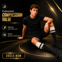 Chaussettes de compression sportives professionnelles pour la course à pied, le cyclisme et l'usage quotidien, design personnalisé, coton et nylon, hauteur genou.