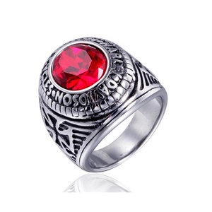 Anillo de Graduación Universitario para Hombre con Gran Piedra CZ, Joyería con Piedra de Nacimiento - Product Image 2