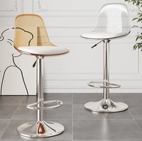 Chaise de bar en acrylique, tabouret haut de ménage transparent, chaise réglable