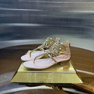 Sandales de luxe originales personnalisées pour femmes, style romain bohème Feng Shui, avec bijoux incrustés de diamants, à clipser sur le <span class=keywords><strong>pied</strong></span> ou à porter avec les doigts apparents - Product Image 1