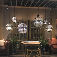 Américain rétro style industriel LOFT hôtel lampe magasin allée sphérique verre Victoria lustre