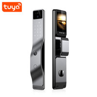 Serrure de porte intelligente Tuya WiFi avec interphone visuel 3D, écran 4,5 pouces, caméra 2MP, batterie 4200mAh, déverrouillage à distance via application PST-F7