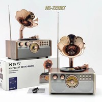 NS-7231BT Reproductor de Discos Retro Clásico, Radio, Altavoz Inalámbrico Bluetooth, Artículo Decorativo de Escritorio, Reproductor de Radio FM AM SW3