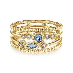Set di Anelli Geometrici Multistrato Stile Corte Reale, Gioielli Minimalisti con Perline Metalliche, Anello Statement da Donna - Product Image 1
