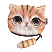 Dompet koin kucing ekor kecil lucu dompet kanvas Mini pendek mainan boneka Desain kartun kreatif