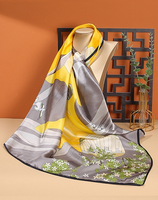 Écharpes en soie twill décoratives, petites, douces, à impression numérique personnalisée, vente en gros