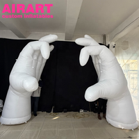 Décor de fête de mariage blanc, arche gonflable en forme de main, arche gonflable en forme de cœur avec éclairage LED