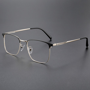Gafas Ópticas Danyang con Marco Cuadrado 2203 para Hombre, Semi Sin Montura, Lentes de Plástico de Tamaño Mediano, Estilo Retro - Product Image 2