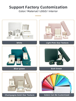 HLB Factory Coffret d'Emballage de Bijoux Cadeau Unique avec Logo Rouge Blanc Vert Luxe Personnalisé en Cuir PU – Ensemble d'Emballage pour Bijoux