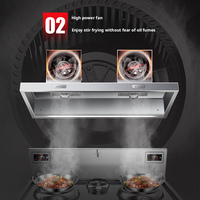 Hotte aspirante commerciale en acier inoxydable HELAXEN - Système d'extraction électrique haute puissance 220-240V Garantie 1 an pour restaurants