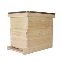 Vente flash AMZ - Ruche en bois ciré pour abeilles, 8 ou 10 cadres, boîte moyenne, super boîte Langstroth, non assemblée, peinte, ruche profonde pour abeilles