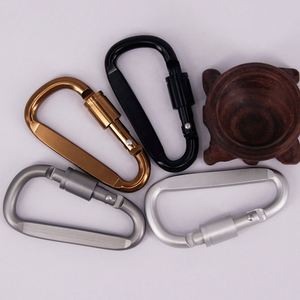 Custom Logo Aluminum D Shape Locking Carabiner Screw Gate Spring <b>Snap</b> Hook <b>Clip</b> for Outdoor Event Giveaways - Product Image 2