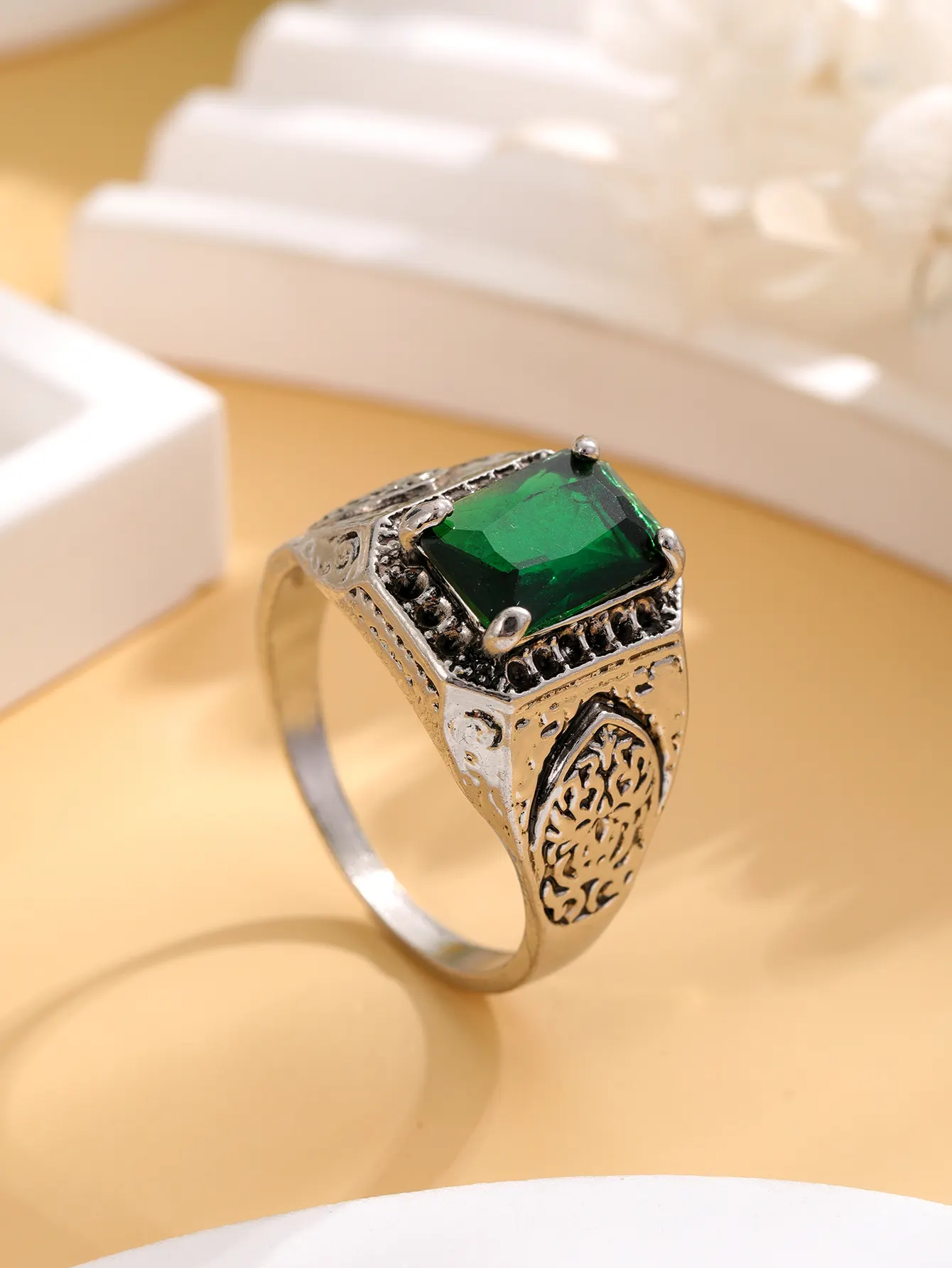 Ювелирные изделия, Европейское винтажное модное индивидуальное стильное стеклянное 925, модное женское кольцо из стерлингового серебра