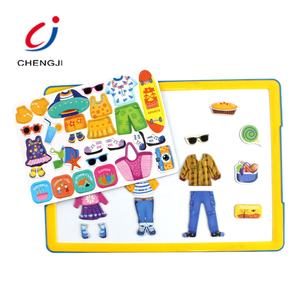 Bambola magnetica educativa per bambini dress up painting 2 in 1 board toy puzzle magnetico scrittura tavolo da disegno giocattolo per bambini - Product Image 1