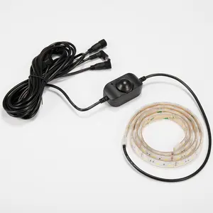 防水コネクタ付き12V/24V LEDライトストリップ/モジュール/ランプ用の0-100% 調整可能なインラインLEDロータリー調光器ノブスイッチ