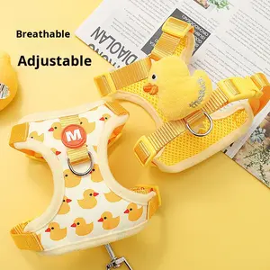<span class=keywords><strong>Harness</strong></span> Kucing Berkualitas Tinggi Bahan Nilon Anti-Selip Khusus Luar Ruangan Model Bebek Kuning Kecil dengan Tali Tarik yang Dapat Disesuaikan - Product Image 2
