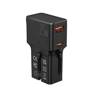 Adaptateur USB Type-C intelligent universel 25W QC3.0+PD3.0, chargeur rapide tout-en-un, prise internationale, voyage, ignifuge, <span class=keywords><strong>le</strong></span> <span class=keywords><strong>plus</strong></span> <span class=keywords><strong>petit</strong></span> - Product Image 1