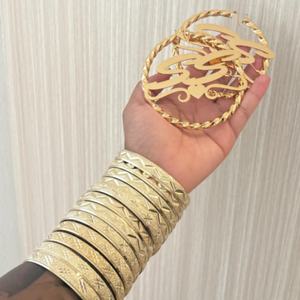 JXX Fashion Jewelry <b>Charm</b> <b>Bracelet</b> Women 14K <b>Gold</b>-Plated No Fading Waterproof and Hypoallergenict Brass Jewelry Bangle - Product Image 2