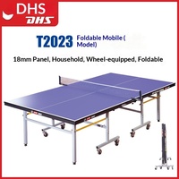 Table de tennis de table Red Double Happiness T3088, pliable, standard, mobile, arquée, pour intérieur et usage domestique