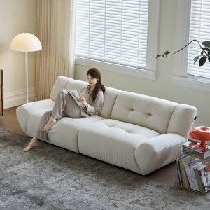 भालू सोफे की तुलना में कपड़े सोफाइड प्राचीन शैली, हल्के फ्रेंच रेट्रो क्रीम शैली डिजाइनर शैली, छोटे आकार के क्लाउड फैब्रिक सोफा - Product Image 2