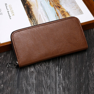 Freizeit einfarbig modische multifunktion ale Herren Reiß verschluss Multi-Karte Handheld-Tasche Business Wallet lange Handy-Tasche - Product Image 2
