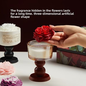 Coffret Cadeau de Bougies Parfumées Camélia Haut de Gamme OEM, Cire de Soja Faite Main, Aromathérapie pour Décoration d'Intérieur, Fête des Mères, Grand Ouverture, Cadeau de Luxe - Product Image 2