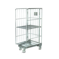Chariot à linge industriel pliable et pliable sur 4 côtés avec roues et équipement de chargement et de stockage