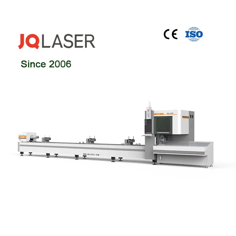 JQLASER 2000W 3000W 15-160mm直径自動レーザー金属パイプチューブ切断機空気圧チャック付き