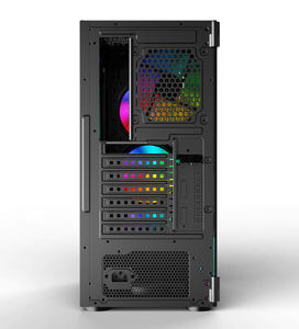 Boîtier pour ordinateur Gamer, tour moyenne, en verre trempé, avec bande ARGB et ventilateurs - Product Image 4