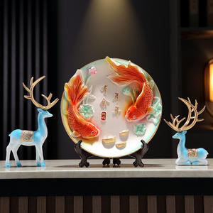 Figurines décoratives d'entrée en résine époxy artistique Lucky Elk Home Wanshixing, luxe léger, moderne, décoration de séparation de salon chaleureuse - Product Image 3