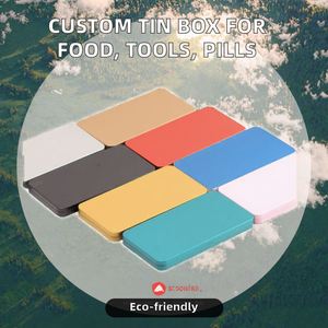 Custom Printed Eco-Friendly Recyclable 170x90x15mm Tinplate Box Eyelash Tweezers Storage for Chocolate <b>Snack</b> Food Pill Package - Product Image 2