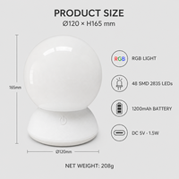 Mini Lampe de Nuit LED RGB Galaxie Rechargeable Type-C à Contrôle Tactile Effet Dynamique pour Chambre à Coucher, Idée Cadeau