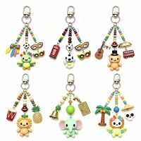 Porte-clés Weimei personnalisé multi-styles avec perles, figurine mignonne en PVC, mini-porte-clés pour sac, couleur personnalisée, cadeau porte-clés sur le thème des fêtes